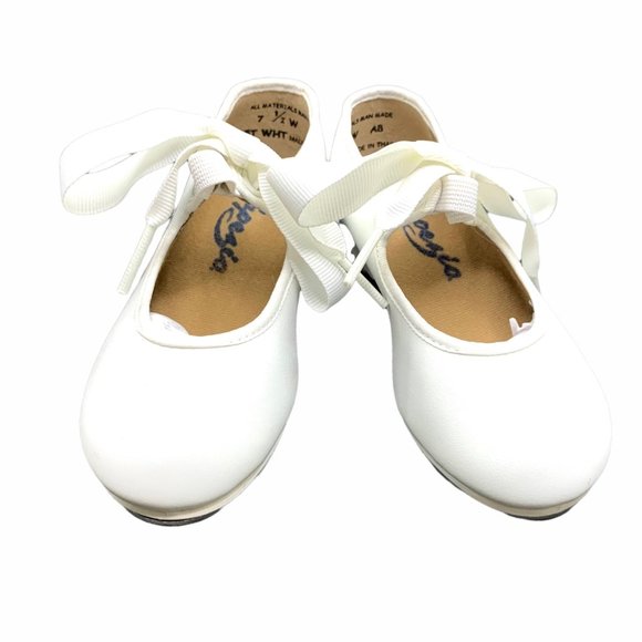 Capezio Other - Capezio Jr. Tyette 625T Toddler White Tap 7.5 Wide Shoes Tie Bow Dance New